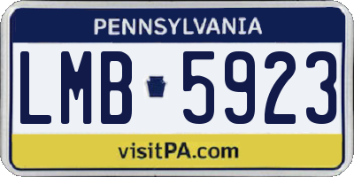 PA license plate LMB5923