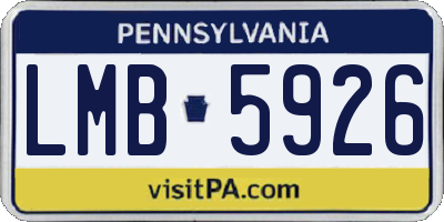PA license plate LMB5926