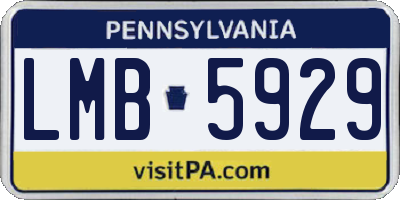 PA license plate LMB5929