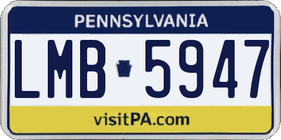 PA license plate LMB5947