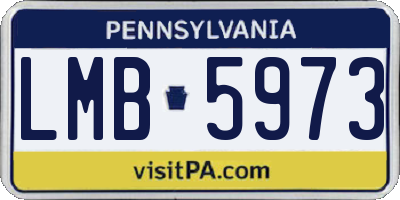 PA license plate LMB5973