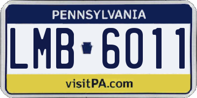 PA license plate LMB6011