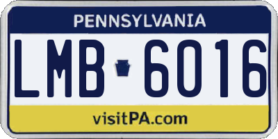 PA license plate LMB6016