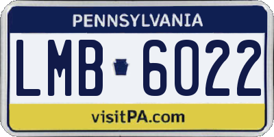 PA license plate LMB6022