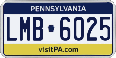 PA license plate LMB6025