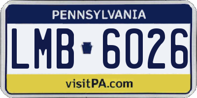 PA license plate LMB6026