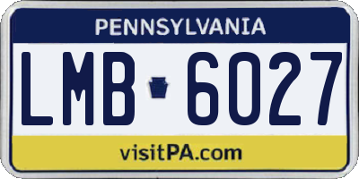 PA license plate LMB6027