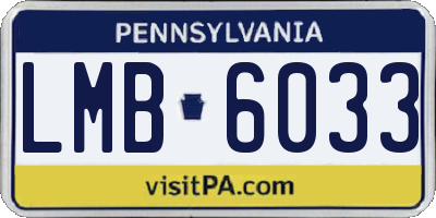 PA license plate LMB6033