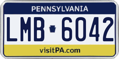 PA license plate LMB6042