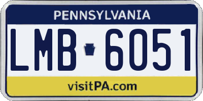 PA license plate LMB6051