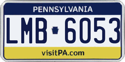 PA license plate LMB6053