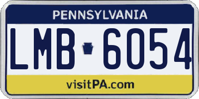 PA license plate LMB6054