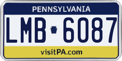 PA license plate LMB6087