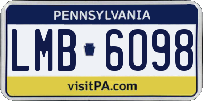 PA license plate LMB6098