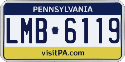 PA license plate LMB6119