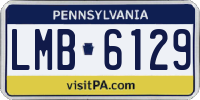PA license plate LMB6129