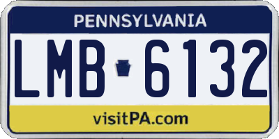 PA license plate LMB6132