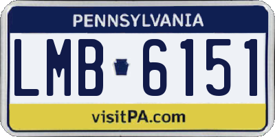 PA license plate LMB6151