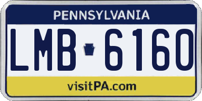 PA license plate LMB6160