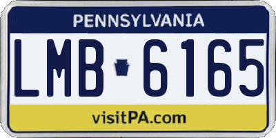 PA license plate LMB6165