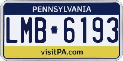 PA license plate LMB6193