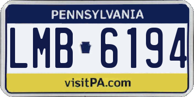 PA license plate LMB6194