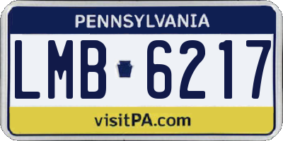 PA license plate LMB6217