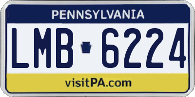 PA license plate LMB6224