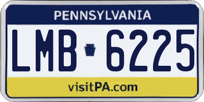 PA license plate LMB6225