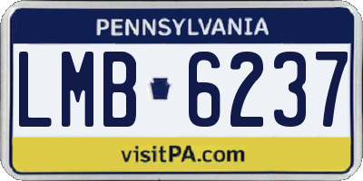 PA license plate LMB6237