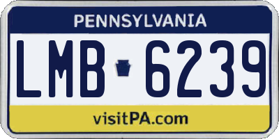 PA license plate LMB6239