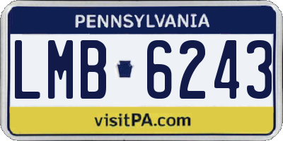 PA license plate LMB6243