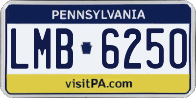 PA license plate LMB6250