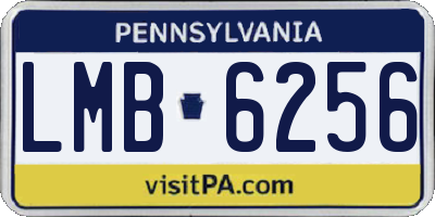 PA license plate LMB6256