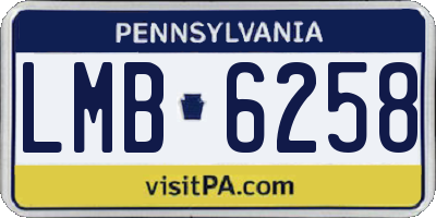 PA license plate LMB6258