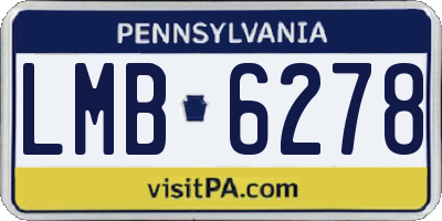 PA license plate LMB6278