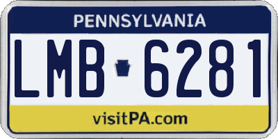 PA license plate LMB6281