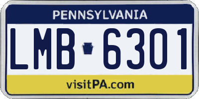 PA license plate LMB6301