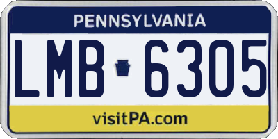 PA license plate LMB6305