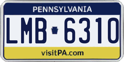 PA license plate LMB6310