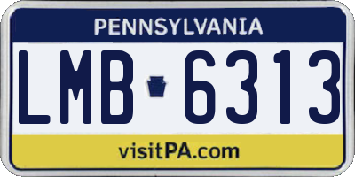 PA license plate LMB6313