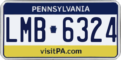 PA license plate LMB6324