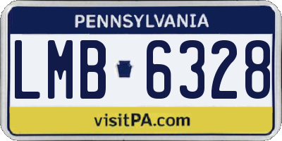PA license plate LMB6328