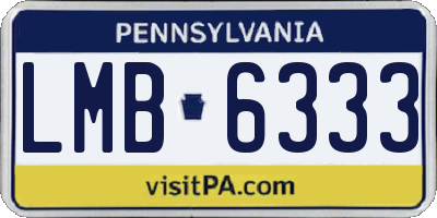 PA license plate LMB6333