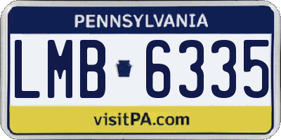 PA license plate LMB6335