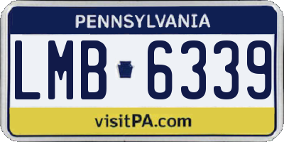 PA license plate LMB6339