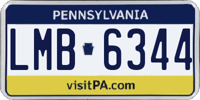 PA license plate LMB6344