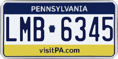 PA license plate LMB6345