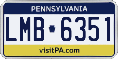 PA license plate LMB6351