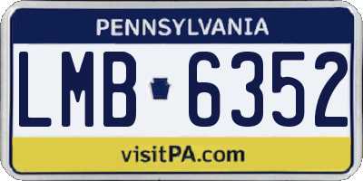 PA license plate LMB6352